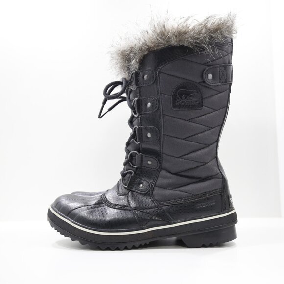 Sorel Tofino II Black Leather Insulated Waterproof Winter Boots - Women's 7 - Picture 1 of 7